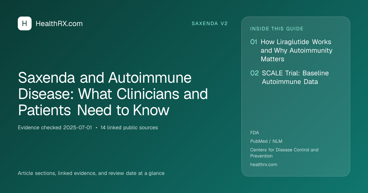 Evidence overview for Saxenda and Autoimmune Disease: What Clinicians and Patients Need to Know