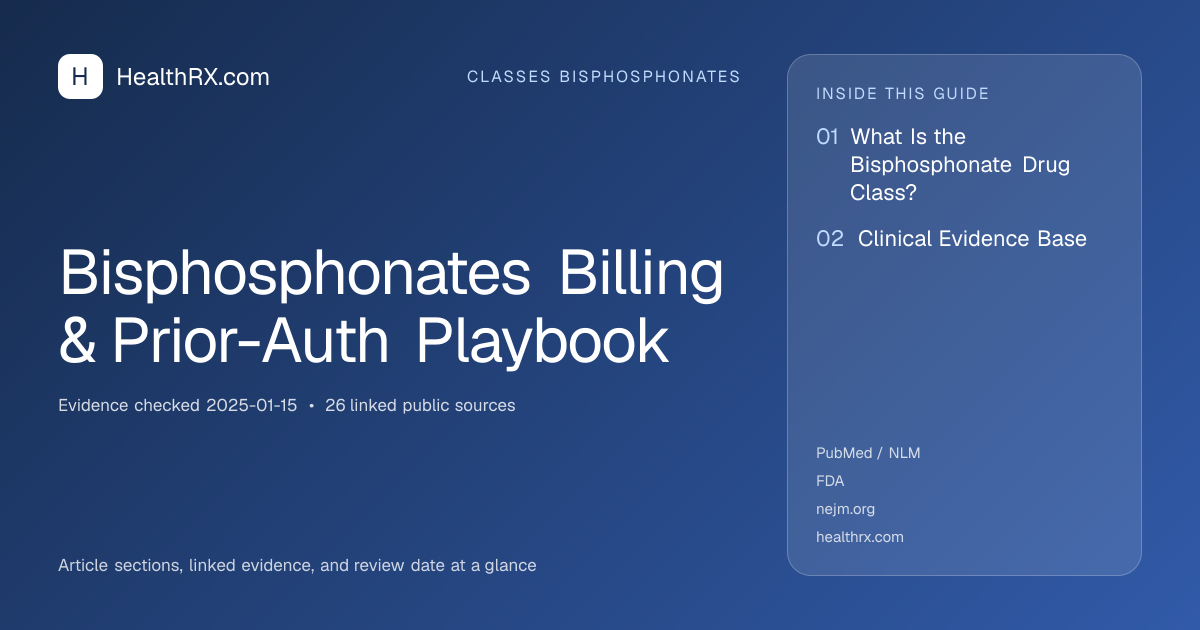 Evidence overview for classes bisphosphonates: Bisphosphonates Billing & Prior-Auth Playbook