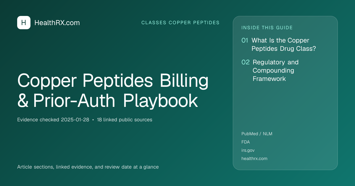 Evidence overview for Copper Peptides Billing & Prior-Auth Playbook