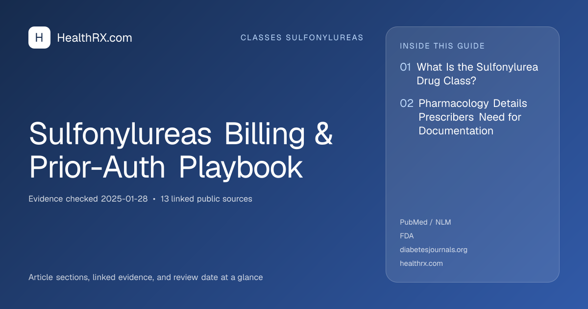 Evidence overview for classes sulfonylureas: Sulfonylureas Billing & Prior-Auth Playbook