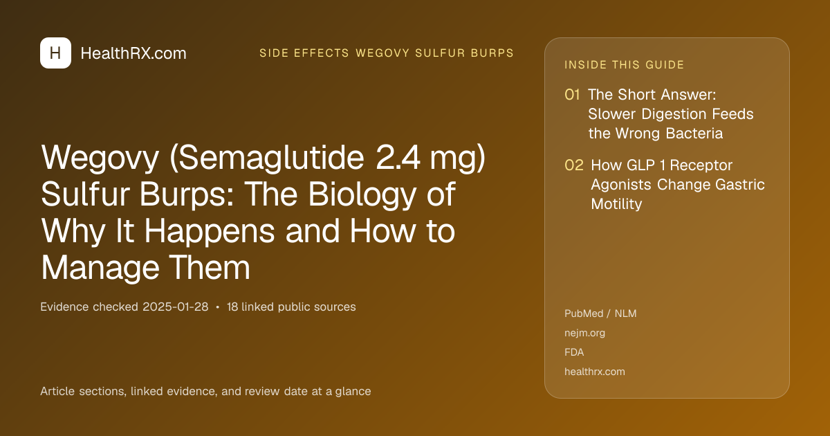 Evidence overview for Wegovy (Semaglutide 2.4 mg) Sulfur Burps: The Biology of Why It Happens and How to Manage Them