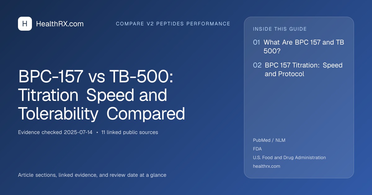 Evidence overview for BPC-157 vs TB-500: Titration Speed and Tolerability Compared