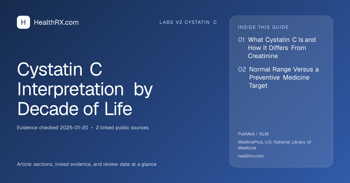Evidence overview for Cystatin C Interpretation by Decade of Life