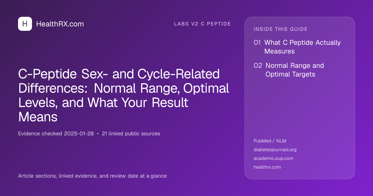 Evidence overview for C-Peptide Sex- and Cycle-Related Differences: Normal Range, Optimal Levels, and What Your Result Means