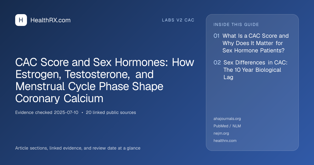 Evidence overview for CAC Score and Sex Hormones: How Estrogen, Testosterone, and Menstrual Cycle Phase Shape Coronary Calcium