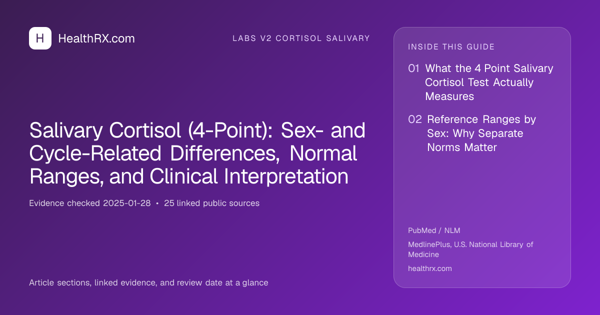 Evidence overview for Salivary Cortisol (4-Point): Sex- and Cycle-Related Differences, Normal Ranges, and Clinical Interpretation