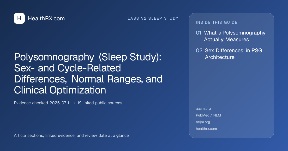 Evidence overview for Polysomnography (Sleep Study): Sex- and Cycle-Related Differences, Normal Ranges, and Clinical Optimization