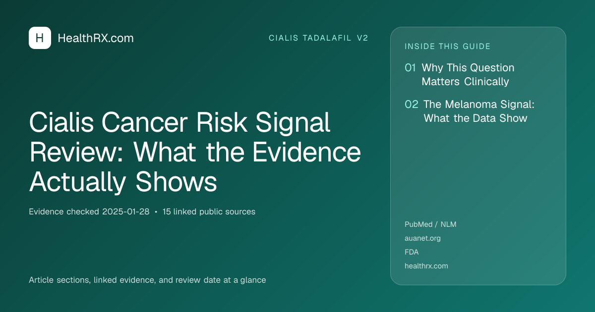 Evidence overview for Cialis Cancer Risk Signal Review: What the Evidence Actually Shows