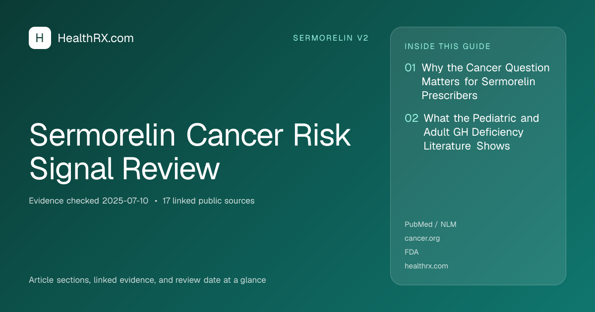 Evidence overview for Sermorelin Cancer Risk Signal Review