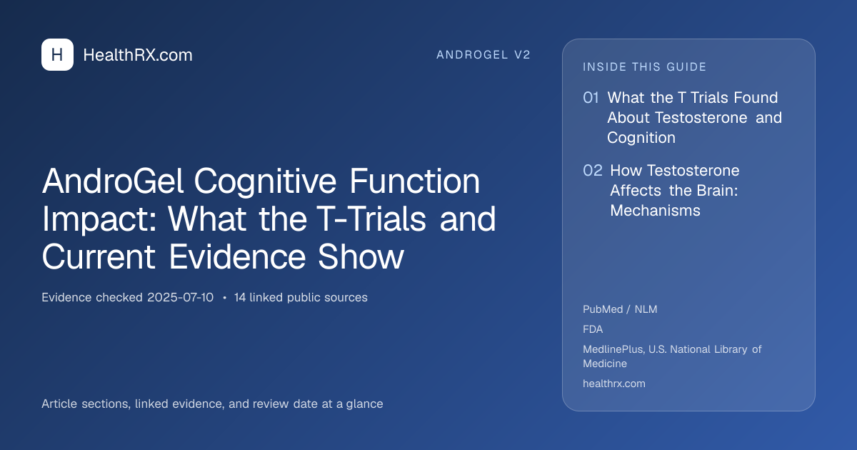 Evidence overview for AndroGel Cognitive Function Impact: What the T-Trials and Current Evidence Show