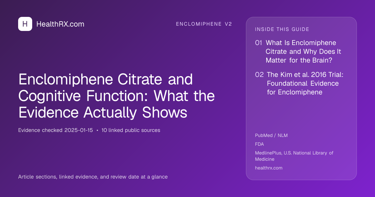 Evidence overview for Enclomiphene Citrate and Cognitive Function: What the Evidence Actually Shows