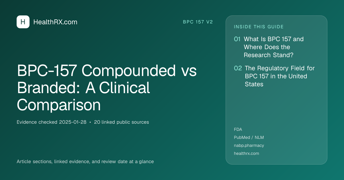 Evidence overview for BPC-157 Compounded vs Branded: A Clinical Comparison