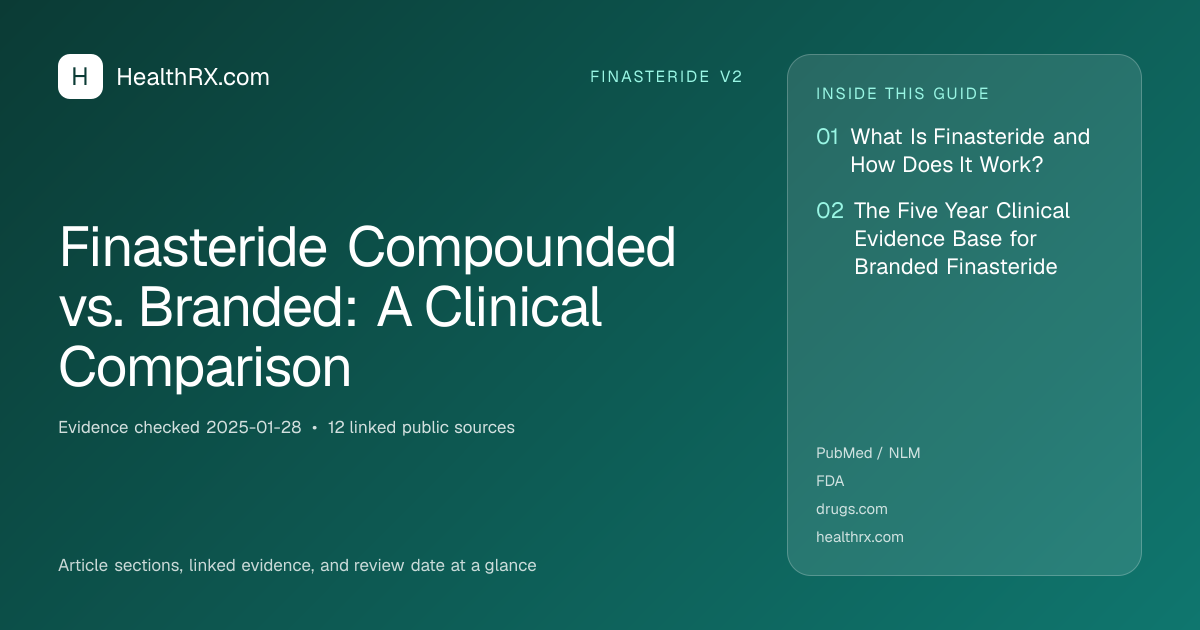 Evidence overview for Finasteride Compounded vs. Branded: A Clinical Comparison