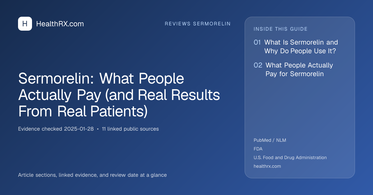 Evidence overview for Sermorelin: What People Actually Pay (and Real Results From Real Patients)