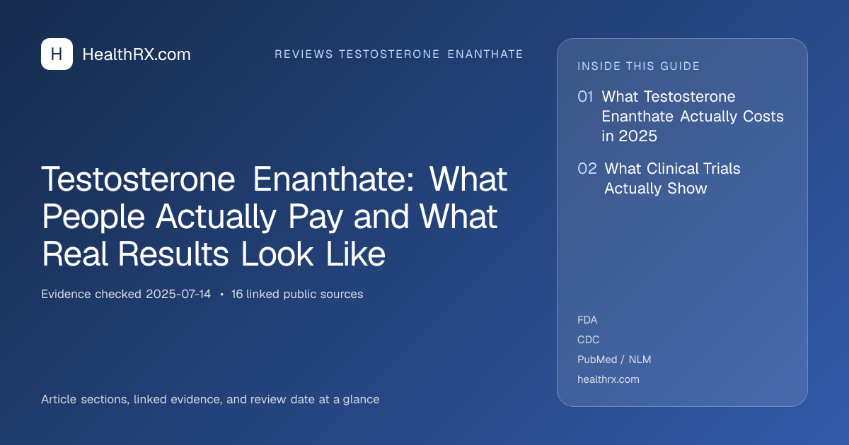 Evidence overview for Testosterone Enanthate: What People Actually Pay and What Real Results Look Like
