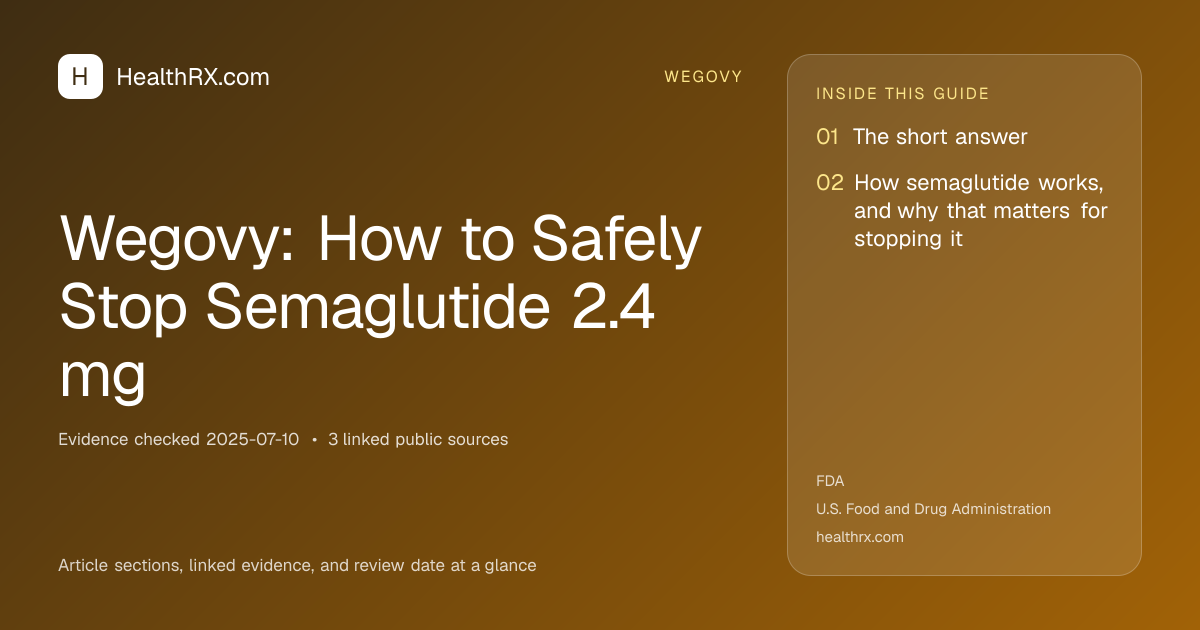 Evidence overview for Wegovy: How to Safely Stop Semaglutide 2.4 mg