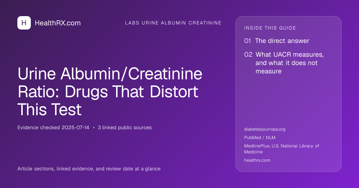 Evidence overview for Urine Albumin/Creatinine Ratio: Drugs That Distort This Test