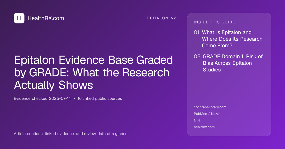 Evidence overview for Epitalon Evidence Base Graded by GRADE: What the Research Actually Shows
