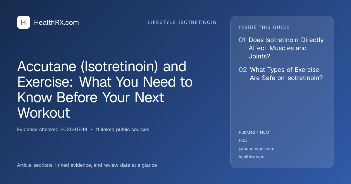 Evidence overview for lifestyle isotretinoin: Accutane (Isotretinoin) and Exercise: What You Need to Know Before Your Next Workout