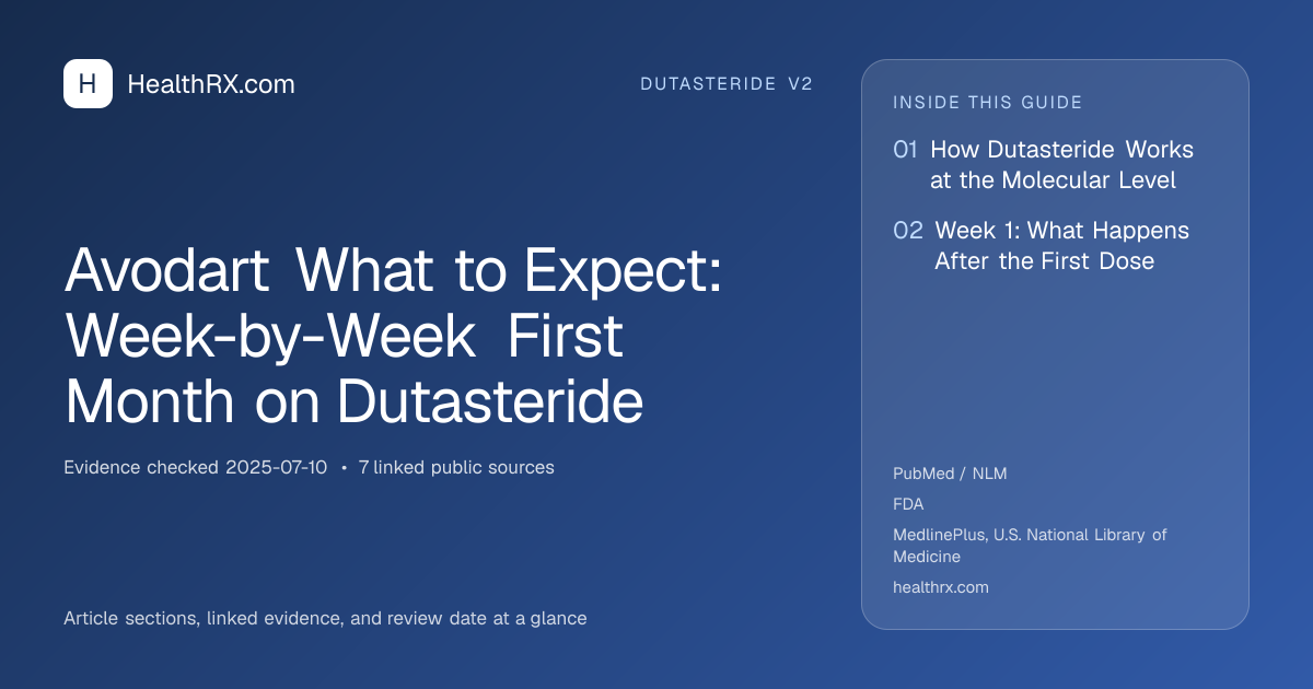 Evidence overview for Avodart What to Expect: Week-by-Week First Month on Dutasteride