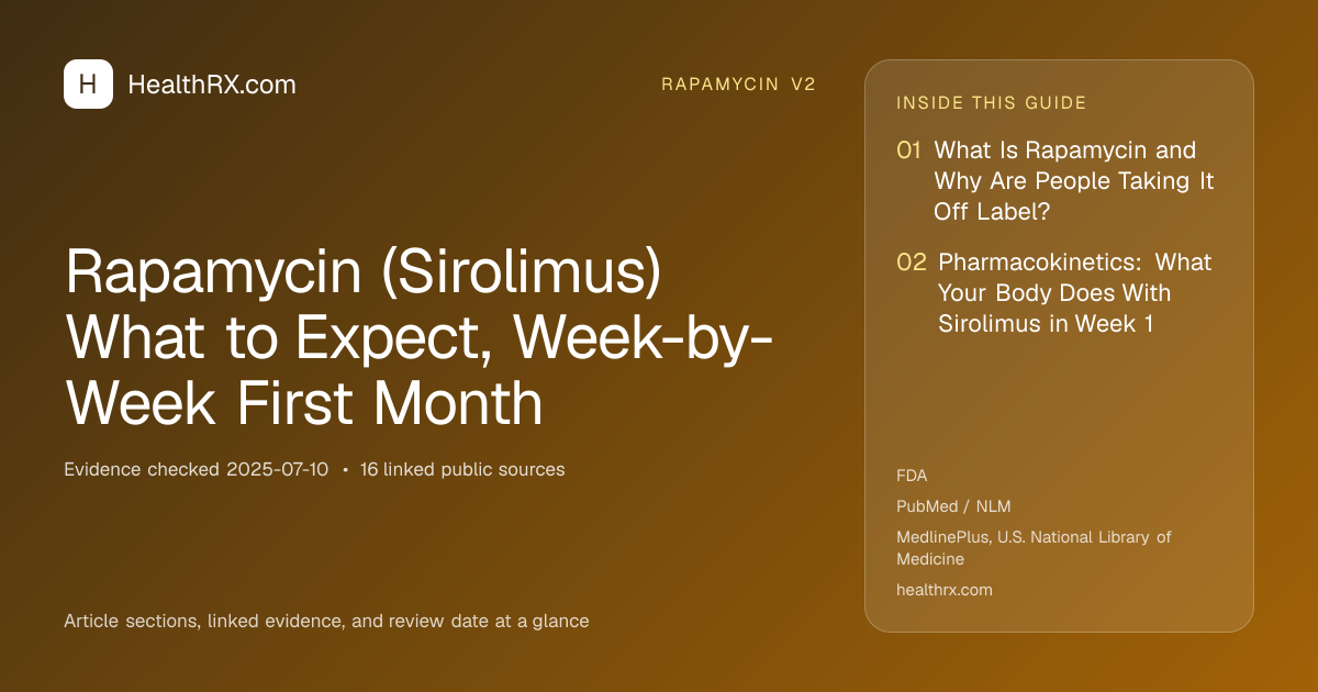 Evidence overview for Rapamycin (Sirolimus) What to Expect, Week-by-Week First Month
