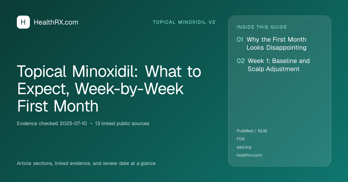 Evidence overview for topical minoxidil v2: Topical Minoxidil: What to Expect, Week-by-Week First Month