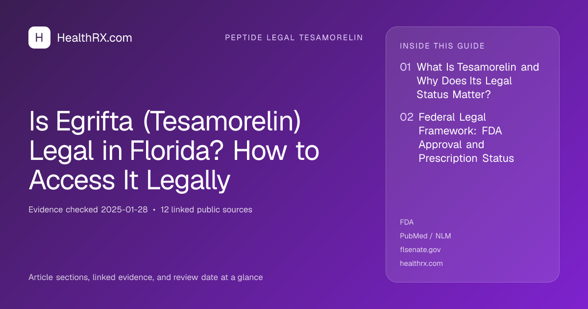 Evidence overview for Is Egrifta (Tesamorelin) Legal in Florida? How to Access It Legally