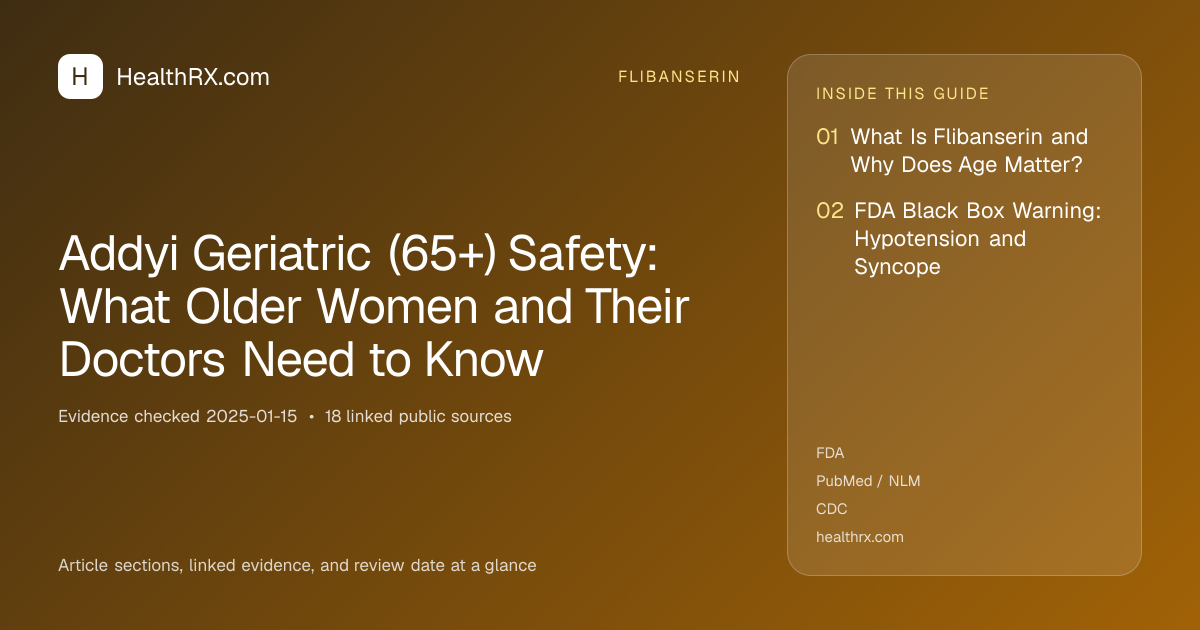 Evidence overview for Addyi Geriatric (65+) Safety: What Older Women and Their Doctors Need to Know
