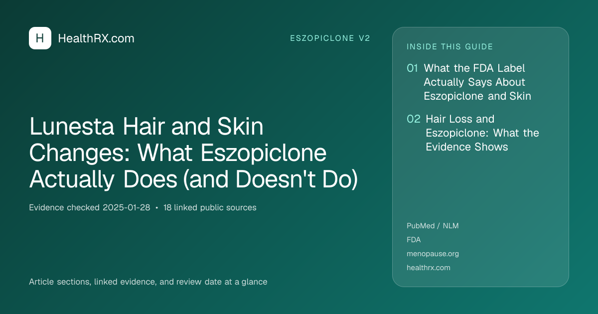 Evidence overview for Lunesta Hair and Skin Changes: What Eszopiclone Actually Does (and Doesn't Do)