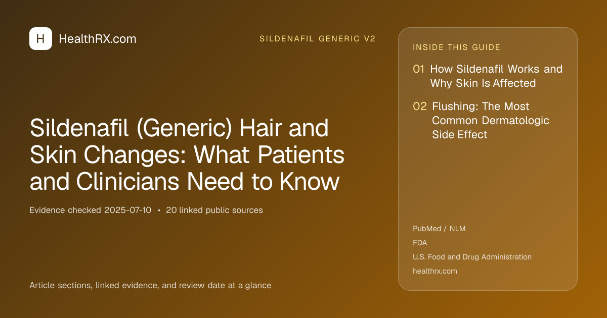 Evidence overview for sildenafil generic v2: Sildenafil (Generic) Hair and Skin Changes: What Patients and Clinicians Need to Know