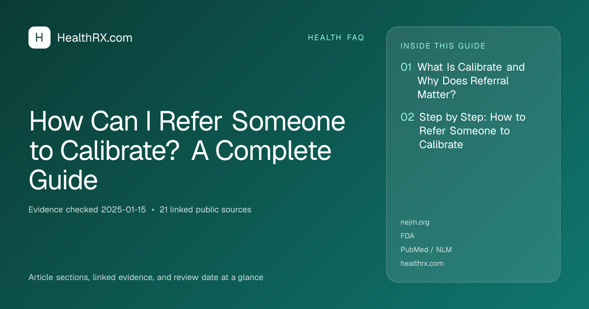 Evidence overview for How Can I Refer Someone to Calibrate? A Complete Guide