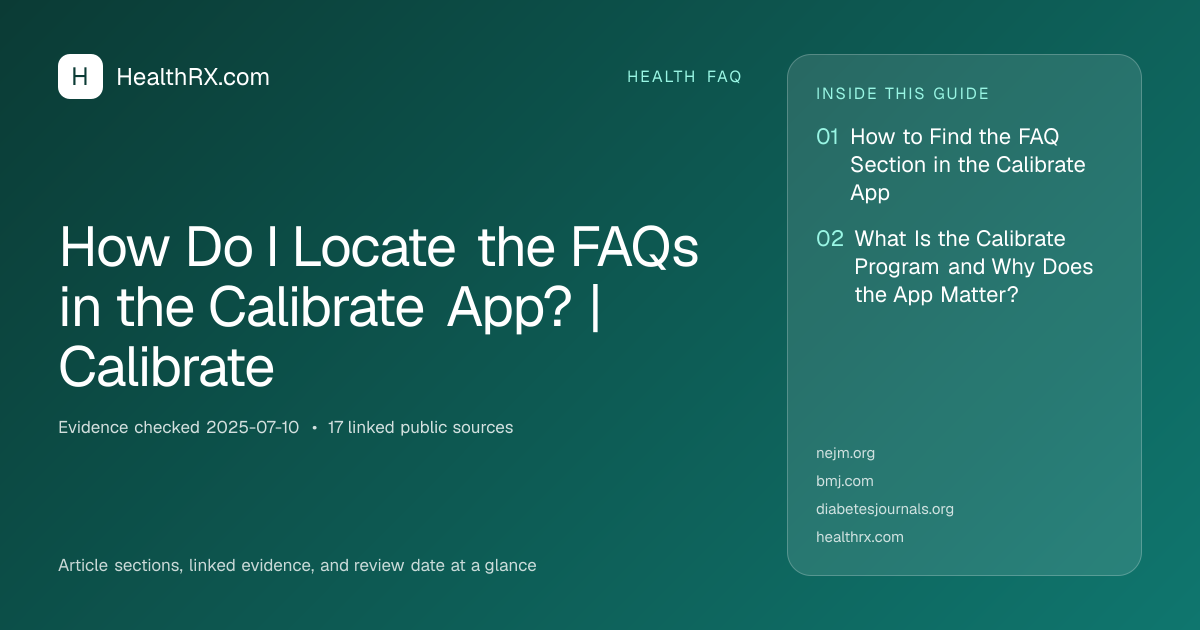 Evidence overview for How Do I Locate the FAQs in the Calibrate App? | Calibrate