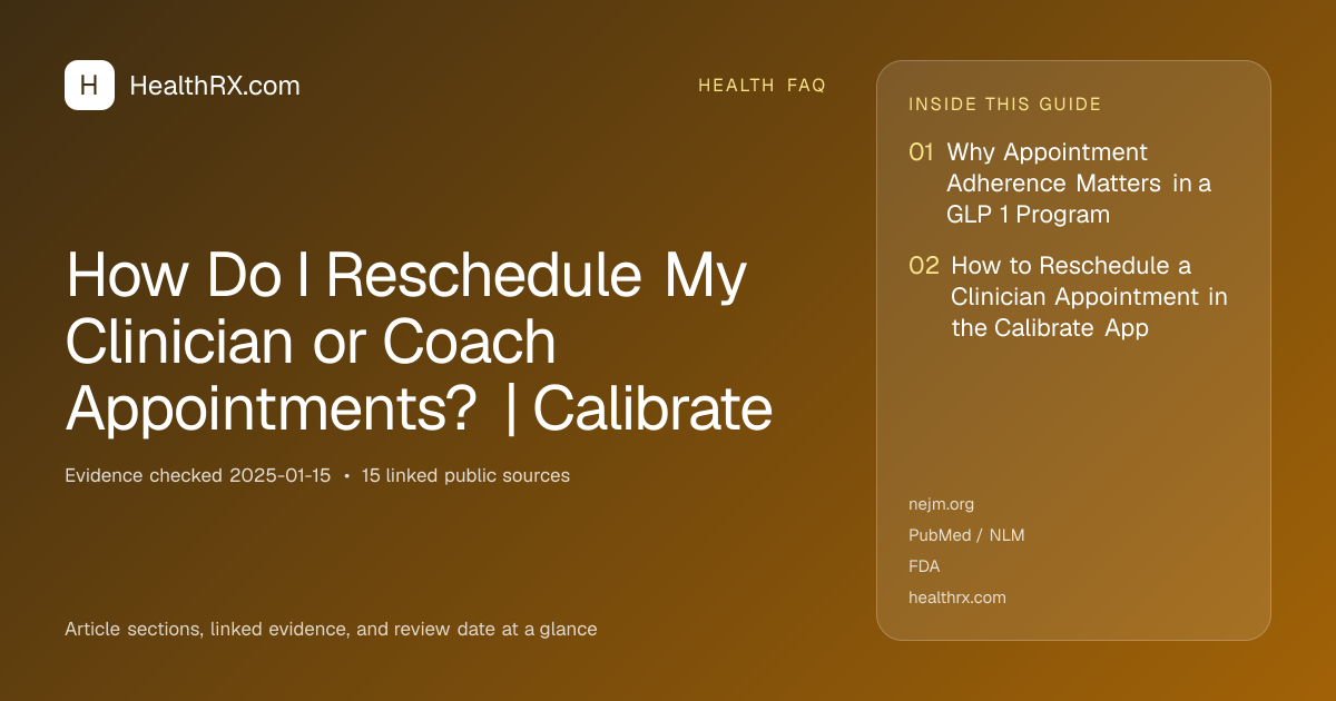 Evidence overview for How Do I Reschedule My Clinician or Coach Appointments? | Calibrate