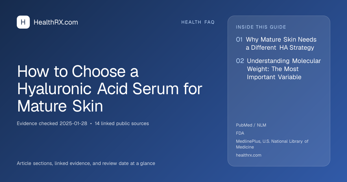 Evidence overview for health faq: How to Choose a Hyaluronic Acid Serum for Mature Skin
