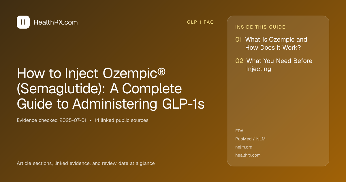 Evidence overview for How to Inject Ozempic® (Semaglutide): A Complete Guide to Administering GLP-1s