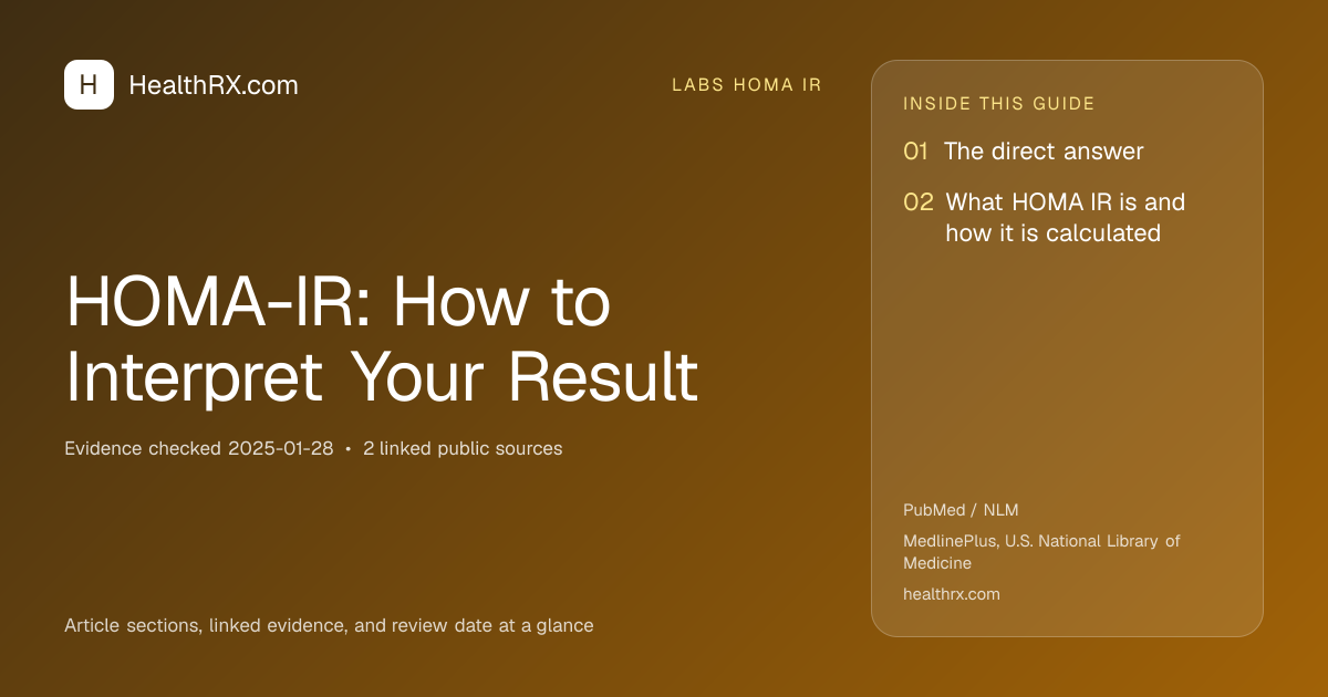 Evidence overview for HOMA-IR: How to Interpret Your Result