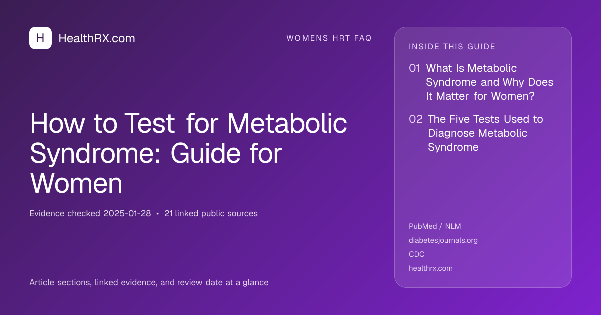 Evidence overview for How to Test for Metabolic Syndrome: Guide for Women