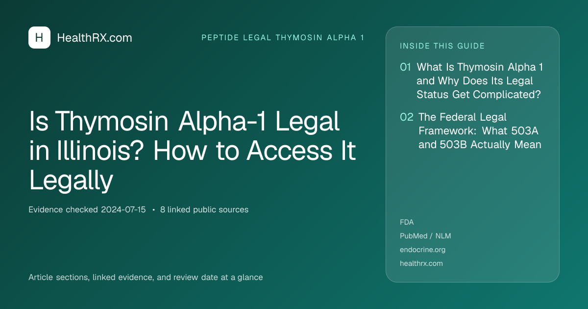 Evidence overview for Is Thymosin Alpha-1 Legal in Illinois? How to Access It Legally
