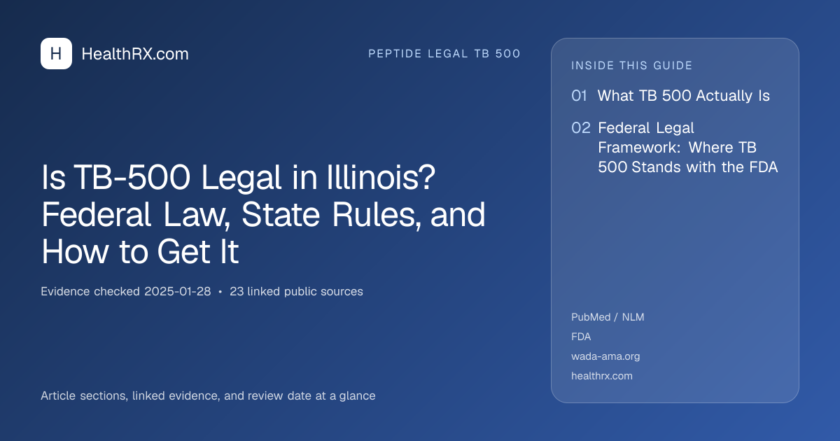 Evidence overview for Is TB-500 Legal in Illinois? Federal Law, State Rules, and How to Get It