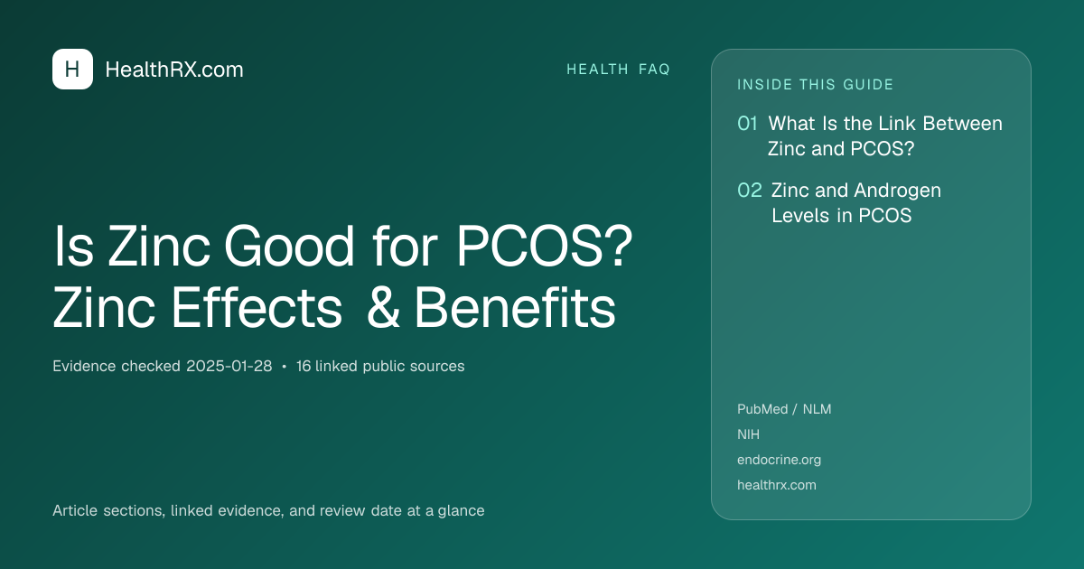 Evidence overview for Is Zinc Good for PCOS? Zinc Effects & Benefits