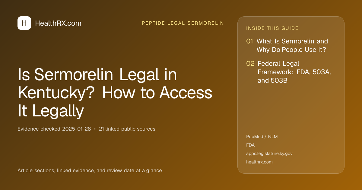 Evidence overview for Is Sermorelin Legal in Kentucky? How to Access It Legally