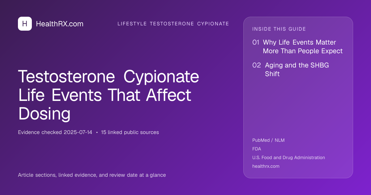 Evidence overview for Testosterone Cypionate Life Events That Affect Dosing