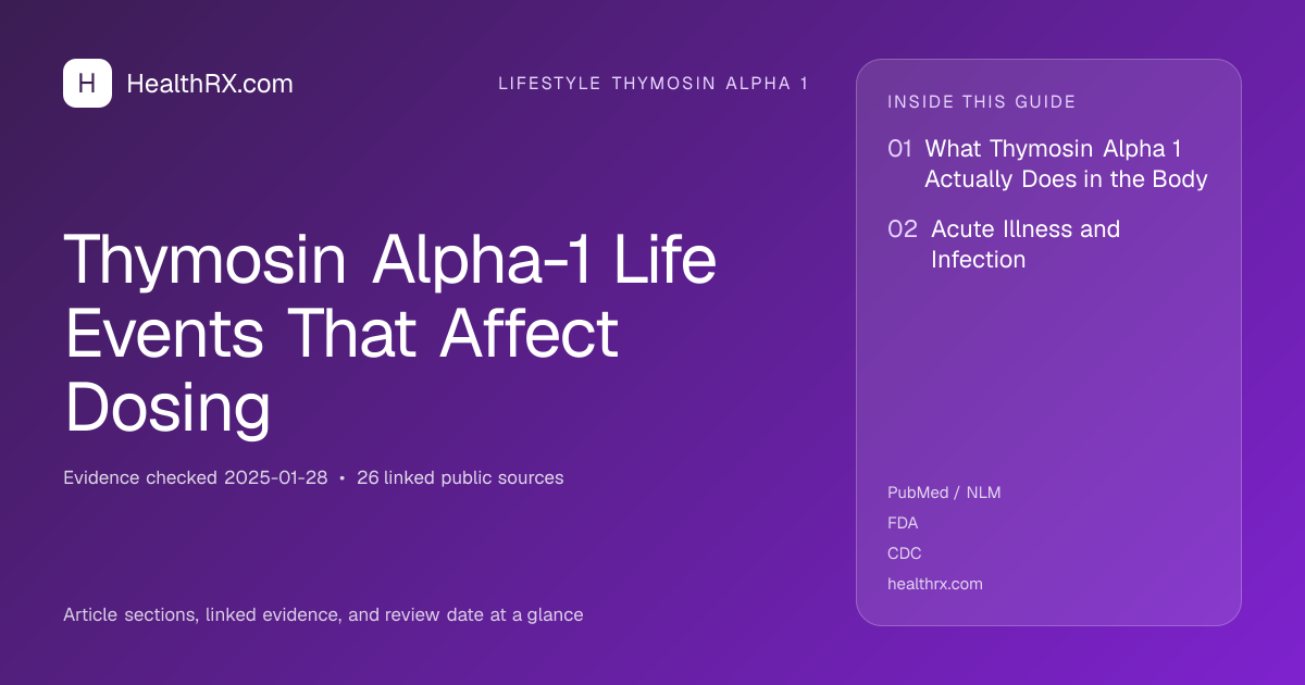 Evidence overview for lifestyle thymosin alpha 1: Thymosin Alpha-1 Life Events That Affect Dosing