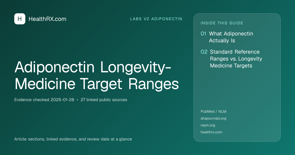 Evidence overview for Adiponectin Longevity-Medicine Target Ranges