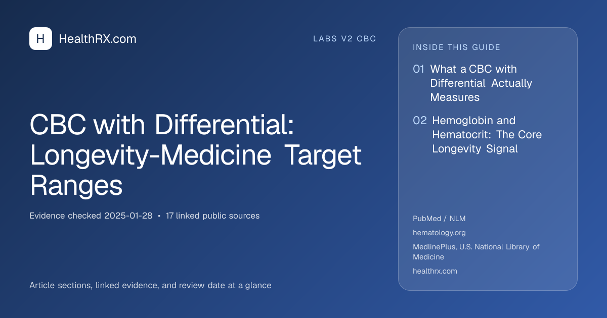 Evidence overview for CBC with Differential: Longevity-Medicine Target Ranges