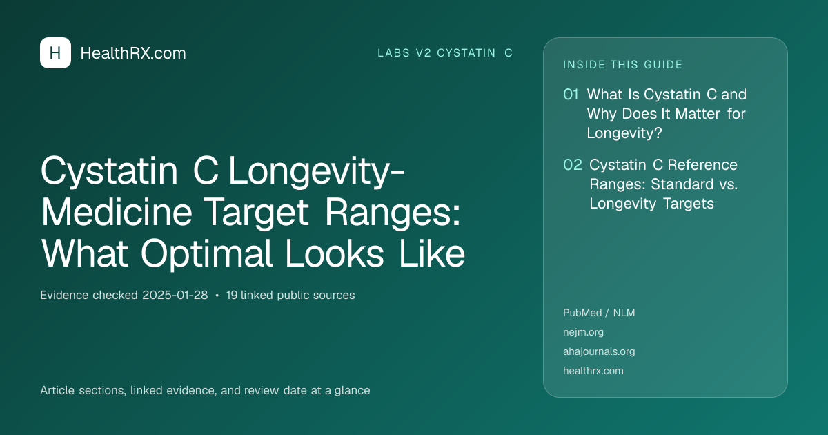 Evidence overview for Cystatin C Longevity-Medicine Target Ranges: What Optimal Looks Like