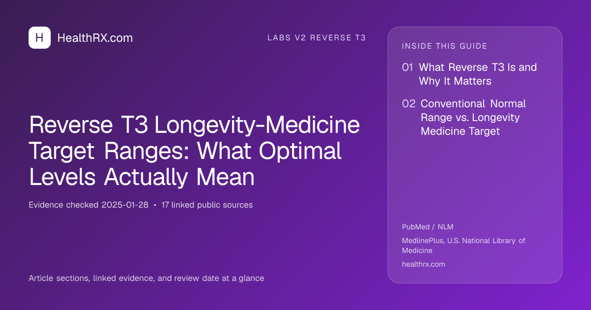 Evidence overview for Reverse T3 Longevity-Medicine Target Ranges: What Optimal Levels Actually Mean