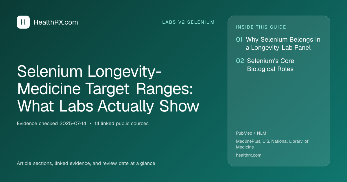 Evidence overview for Selenium Longevity-Medicine Target Ranges: What Labs Actually Show