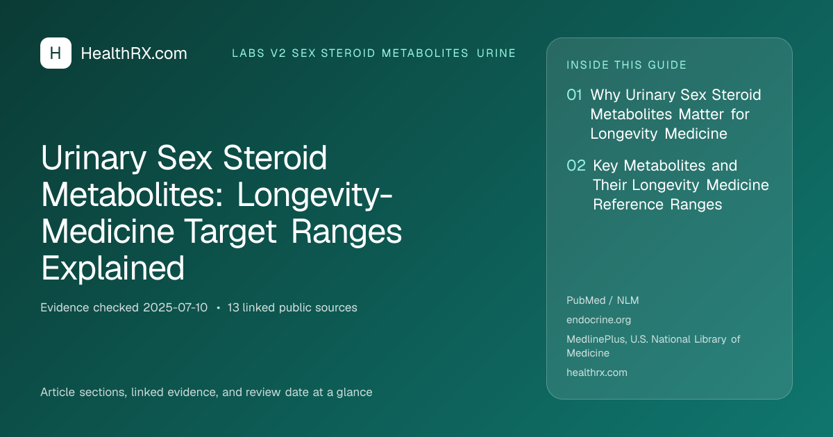 Evidence overview for Urinary Sex Steroid Metabolites: Longevity-Medicine Target Ranges Explained
