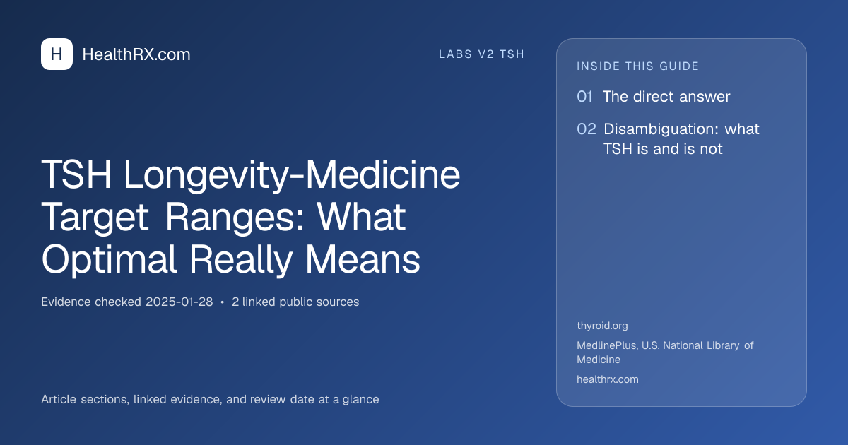 Evidence overview for TSH Longevity-Medicine Target Ranges: What Optimal Really Means